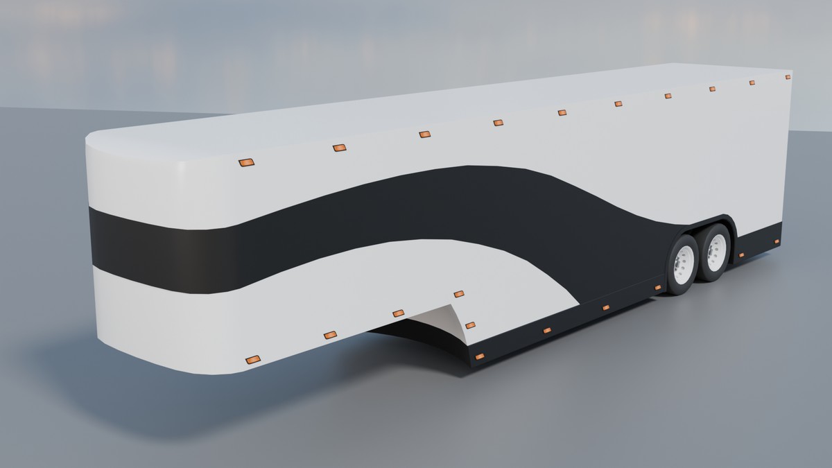 EV Semi Truck Vehicle Pack – Modular Trailer, With Interior & Openable Doors