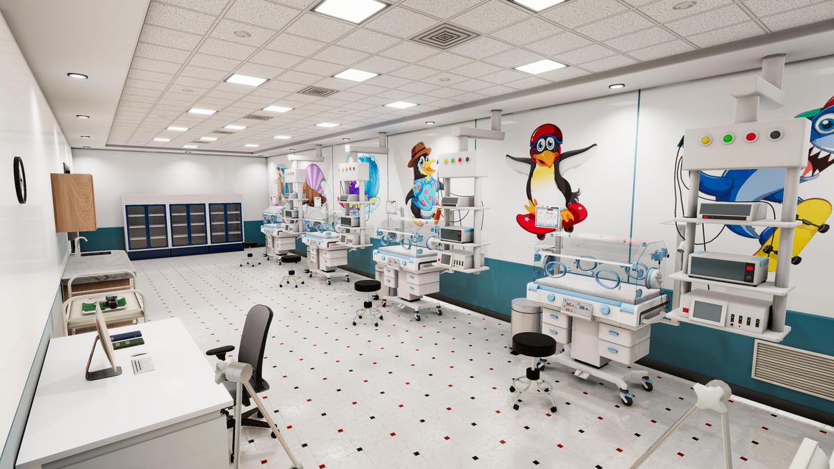 Hospital NICU Room Interior