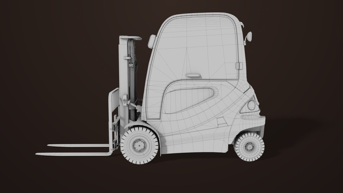 Forklift Truck 01 Orange URP HDRP Textures
