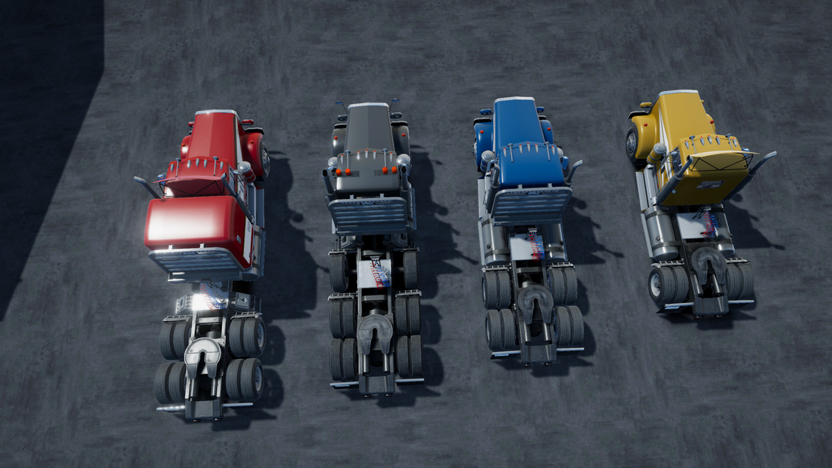 Semitruck with dump trailer