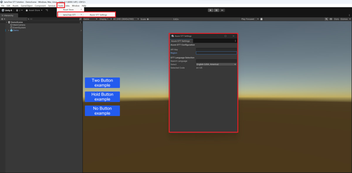 [JamsTree] Speech To Text using Azure (STT)
