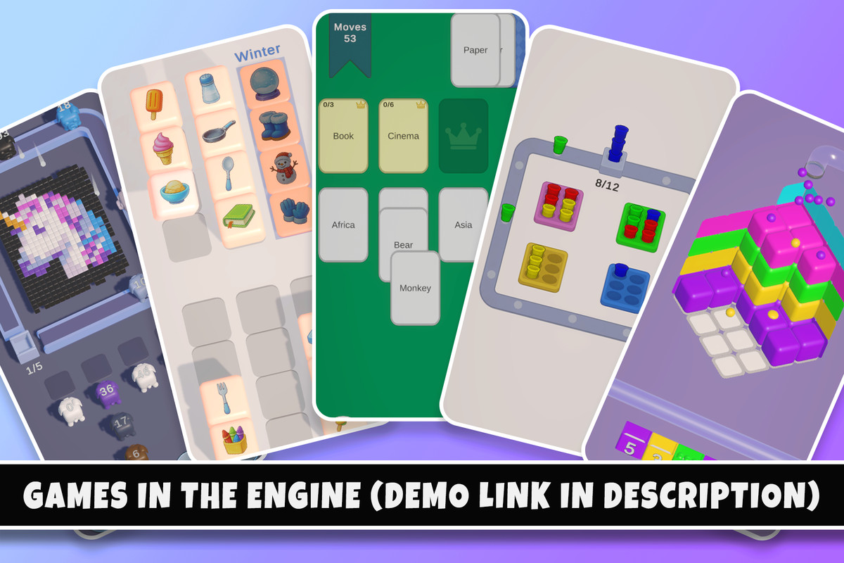 HyperCasual Game Engine - Mobile Puzzle Templates Kit