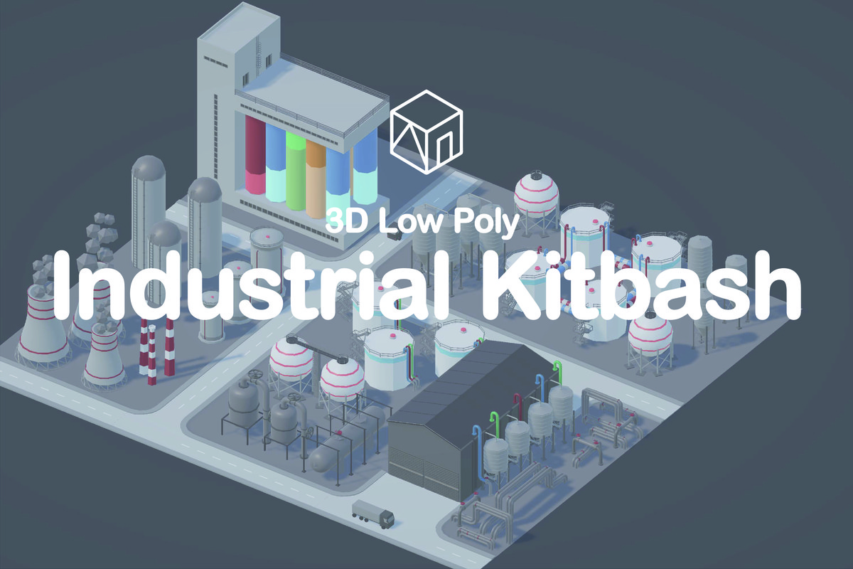 3D Low Poly Industrial Kitbash