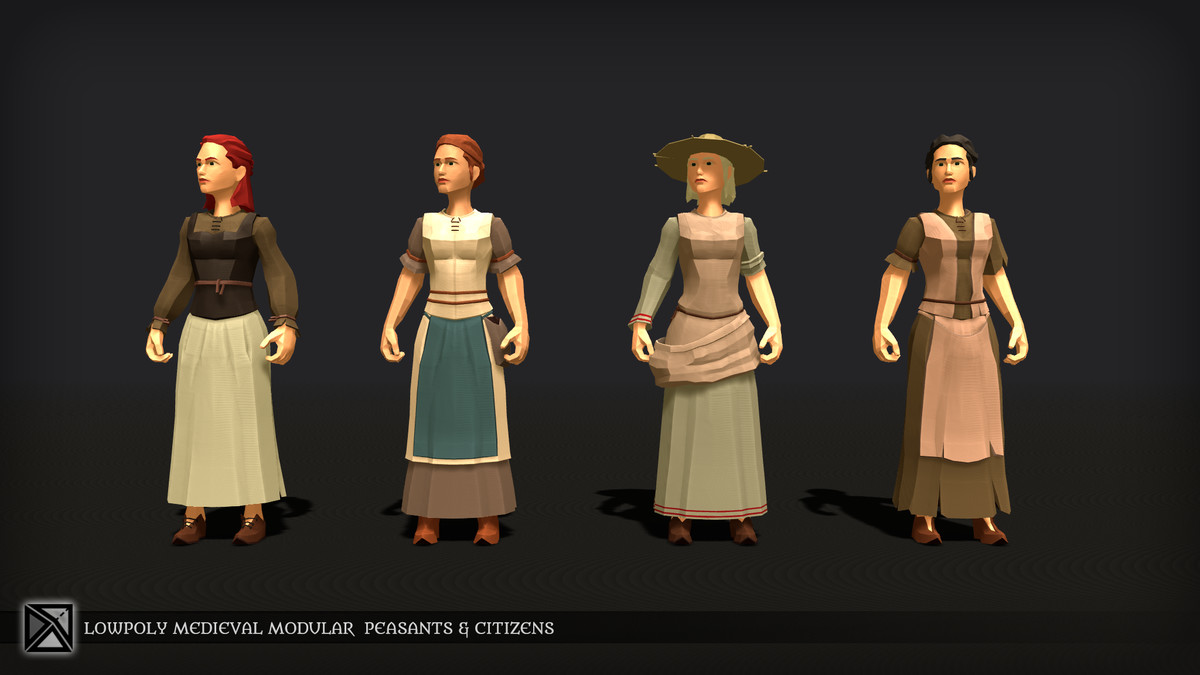 Lowpoly NPCs Bundle MEDIEVAL FANTASY SERIES