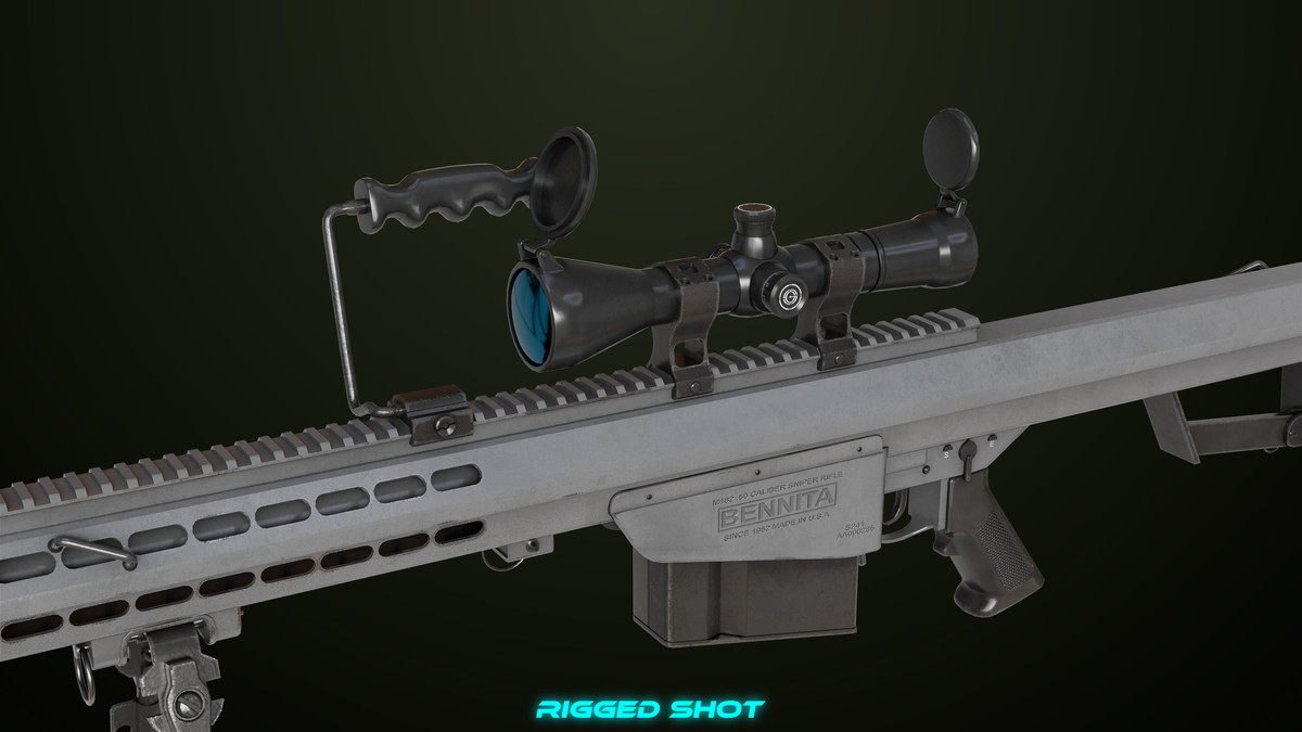 Sniper Rifle 02 Black and Sandal Single Map URP HDRP