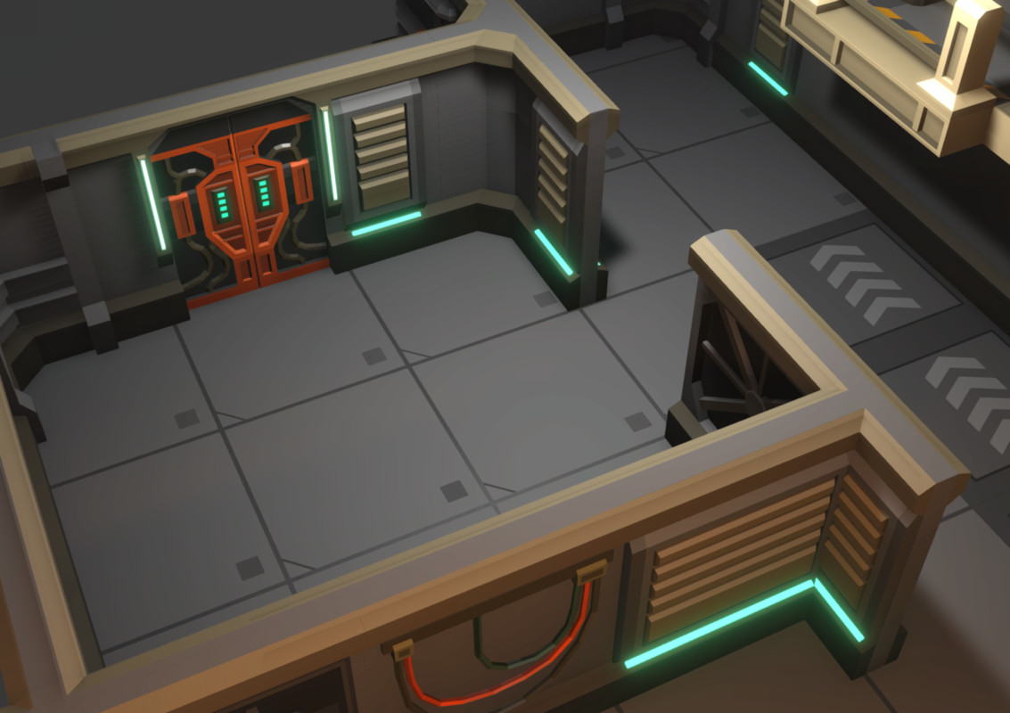 Low Poly Sci-Fi Modular Base / Cosmic Retro