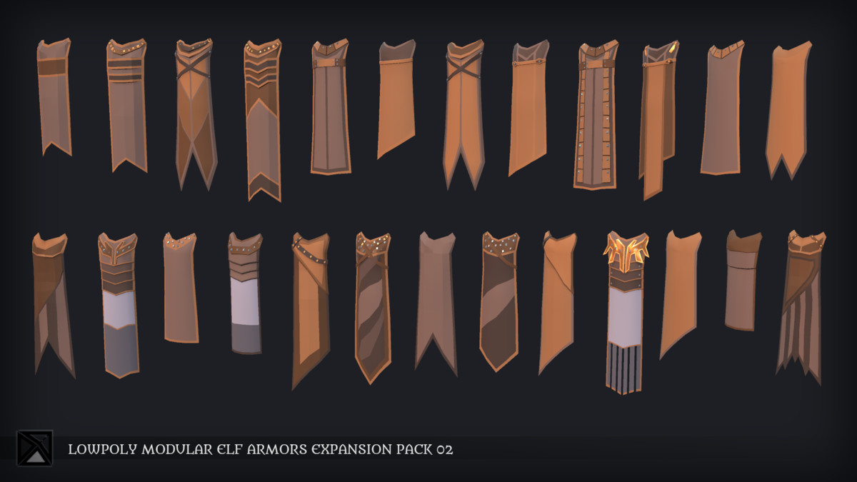 Lowpoly Elves Modular Armors Ex2 - MEDIEVAL FANTASY SERIES
