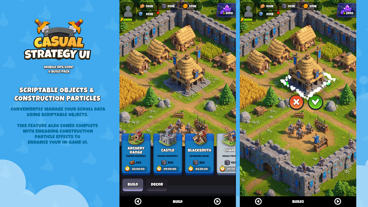 Casual Strategy UI Kit - Mobile RPG Core & Build Pack