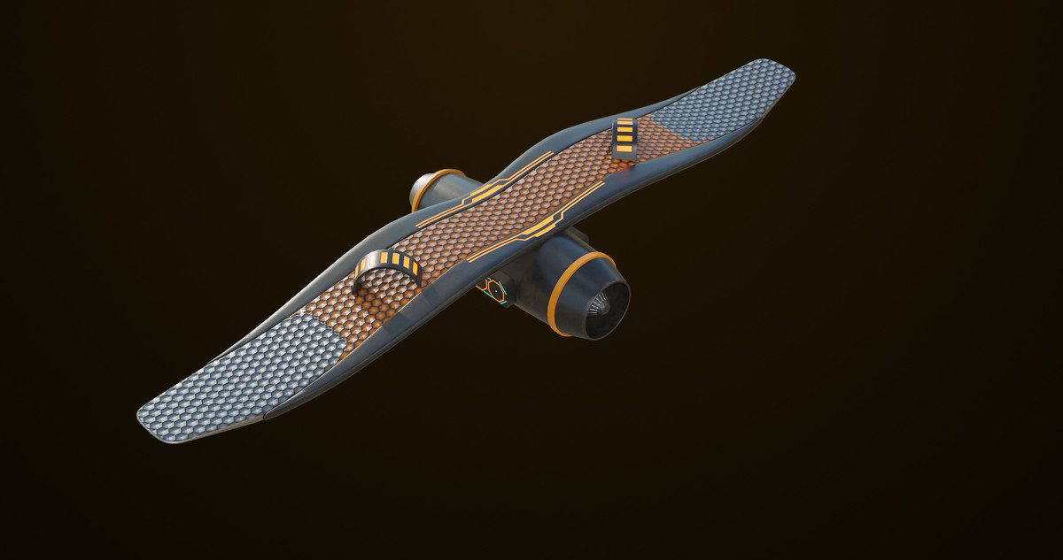 Sci Fi Hoverboard 6 URP HDRP Textures