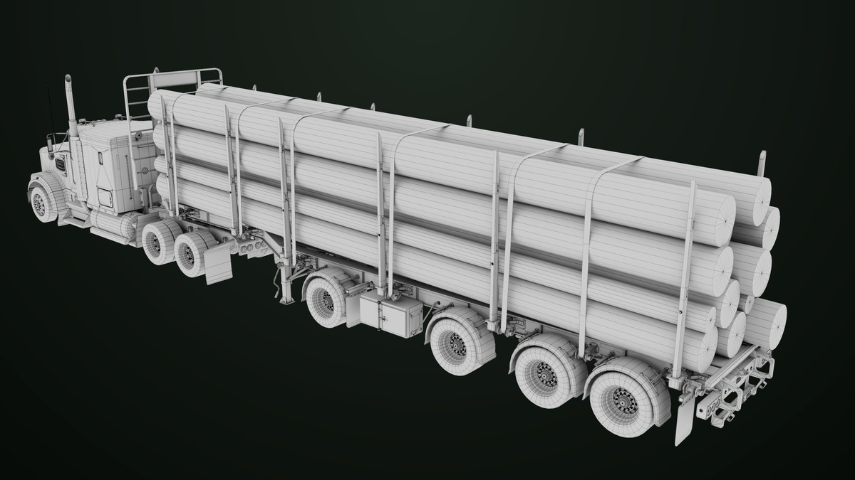 Truck 07 Log Trailer with All Loads Collection