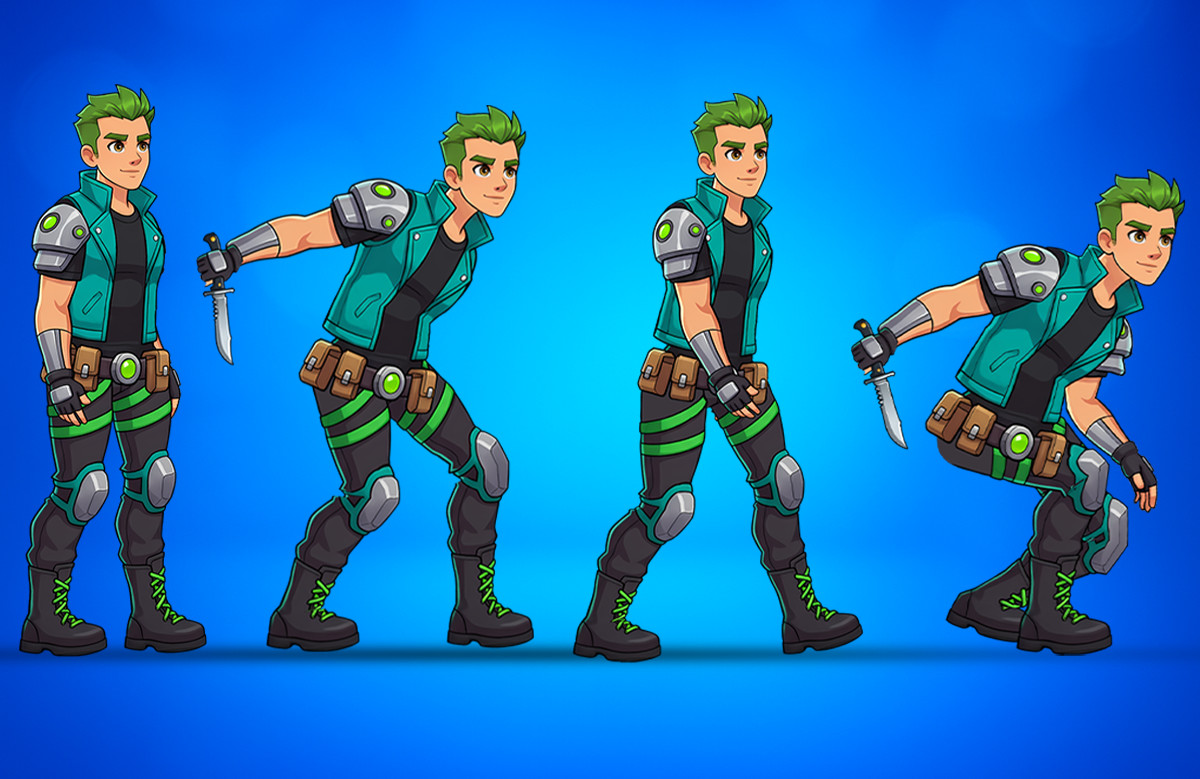 Axel 2D Animated Spine Character (Human Series)