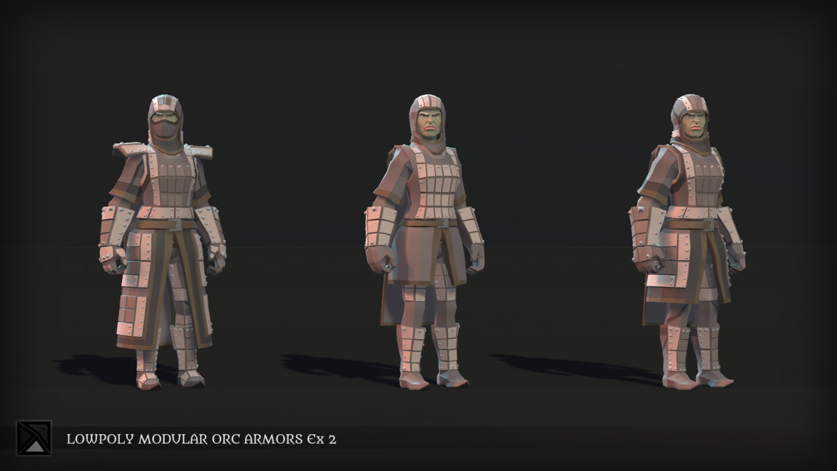 Low Poly Orc Modular Armors Bundle - LOWPOLY MEDIEVAL FANTASY SERIES