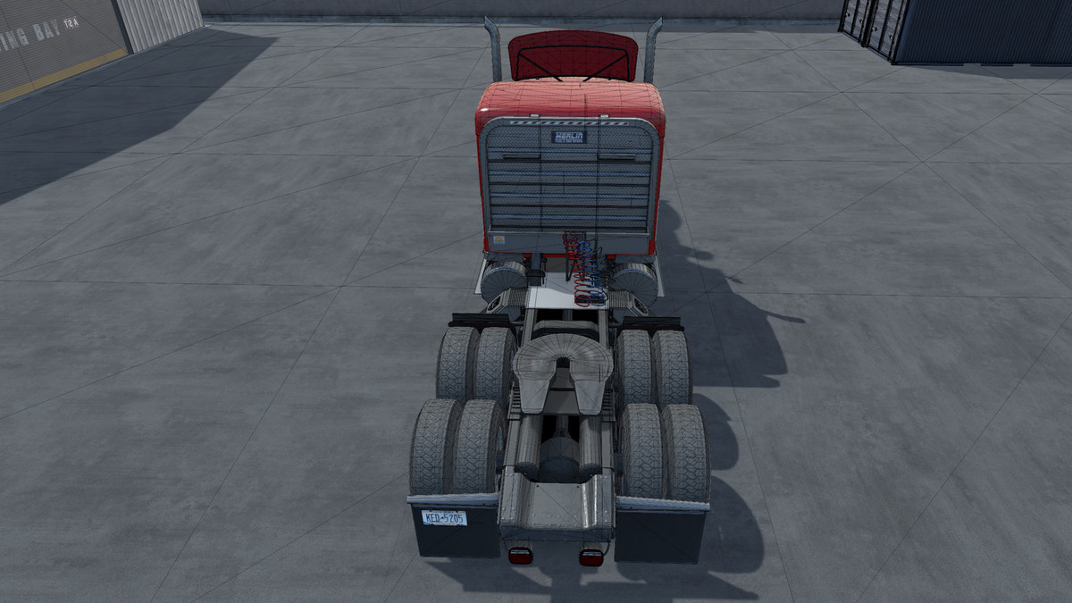 80s Semitruck dropdeck trailer