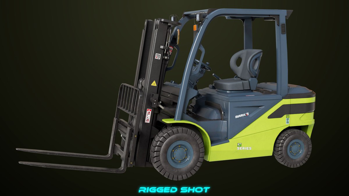 Forklift Truck03 Green URP HDRP Textures