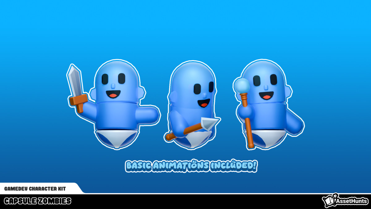 GameDev Character Kit - Capsule Zombies