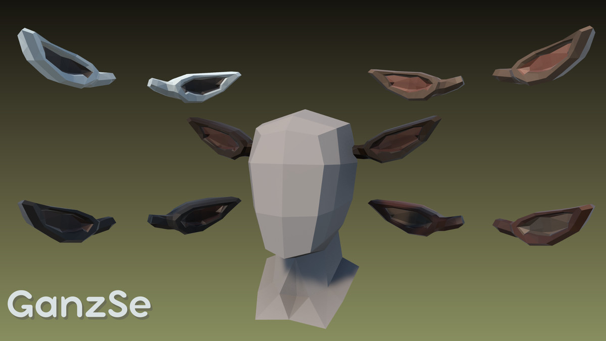 GanzSe Animal Ears - Fantasy Low Poly Pack