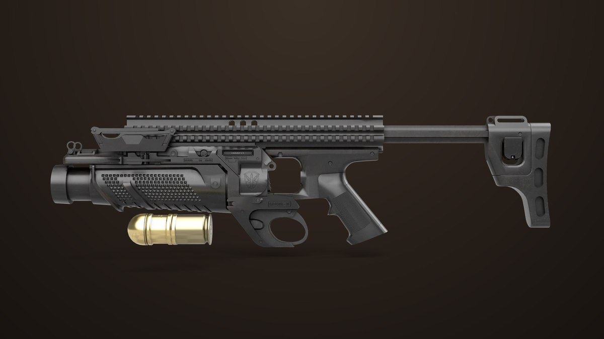 6 Grenade Launcher Black URP HDRP Textures