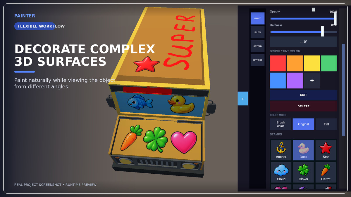 3D Texture Painter – Editor & Runtime Painting