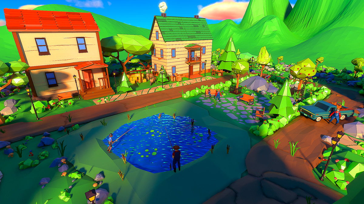 Low Poly Farm. HappyLifeville