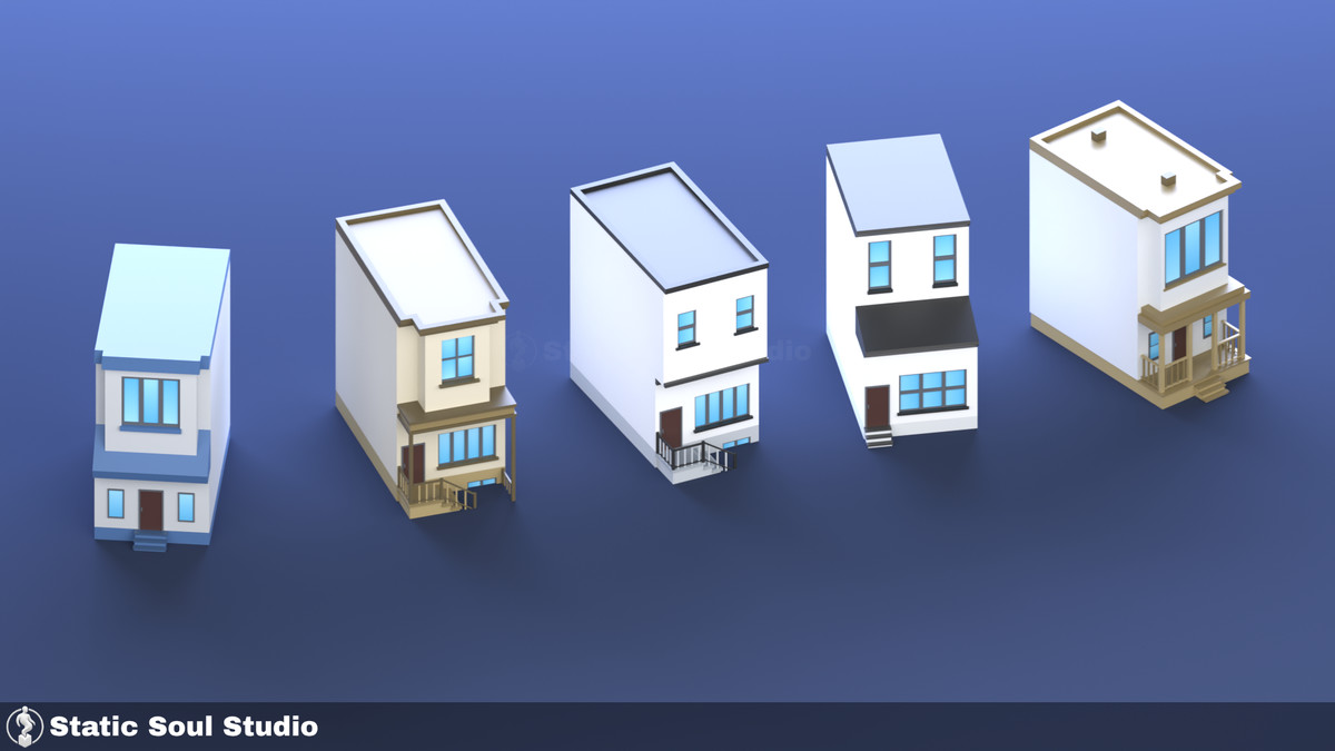Low Poly City Pack – Modular Buildings, Roads & Props