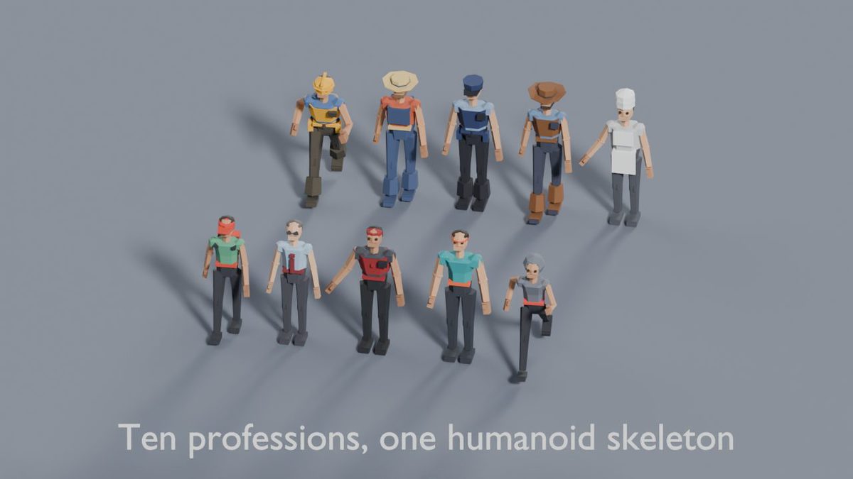 3D People Pack — 10 Low Poly Humanoid Rigged Characters