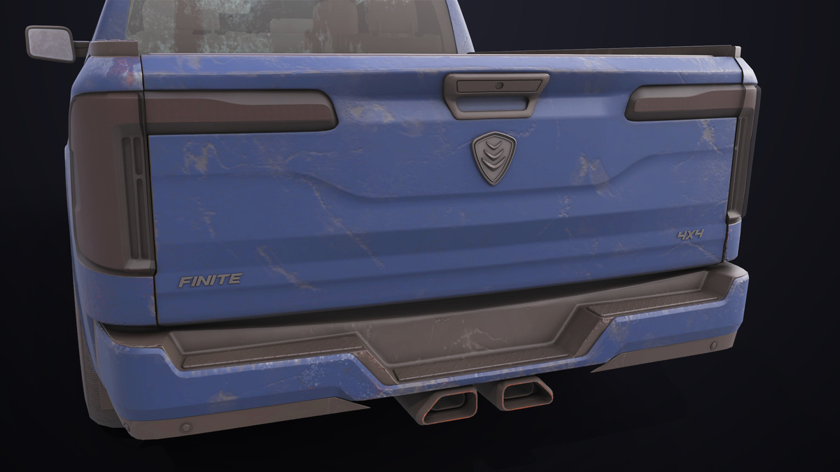 Pickup Truck 03 Blue Dusty URP HDRP Textures