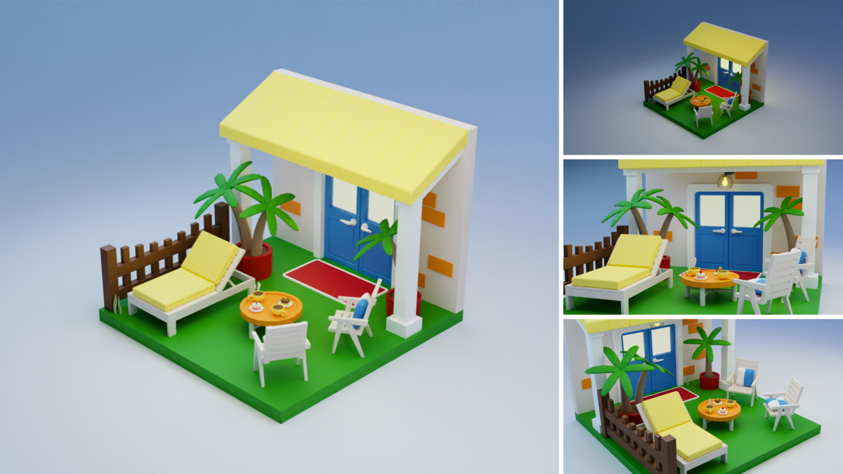 Low Poly Rooms Interiors 3 - Stylized Asset Pack