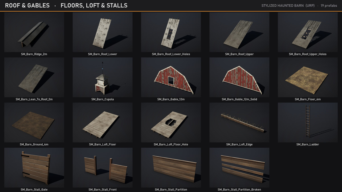 Stylized Haunted Barn - Farmyard & Outbuildings (URP)