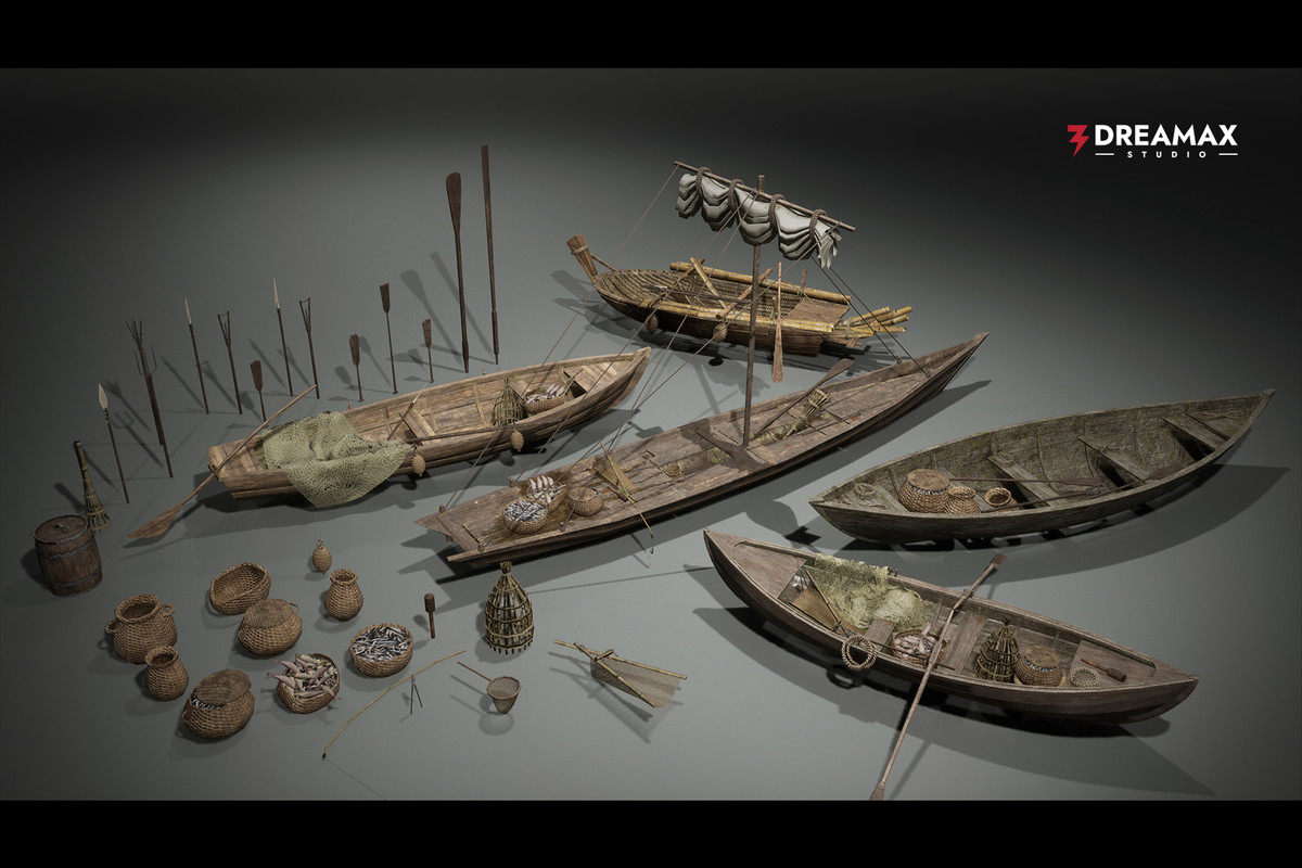 Medieval Fishing Boats Pack Vol. 1 – Fishing Tools & Traps