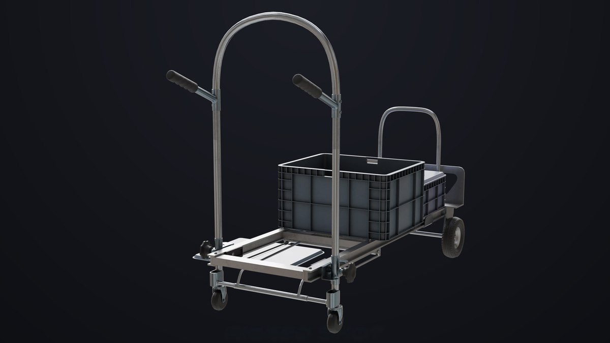 Convertible Hand Truck Steel URP HDRP Textures