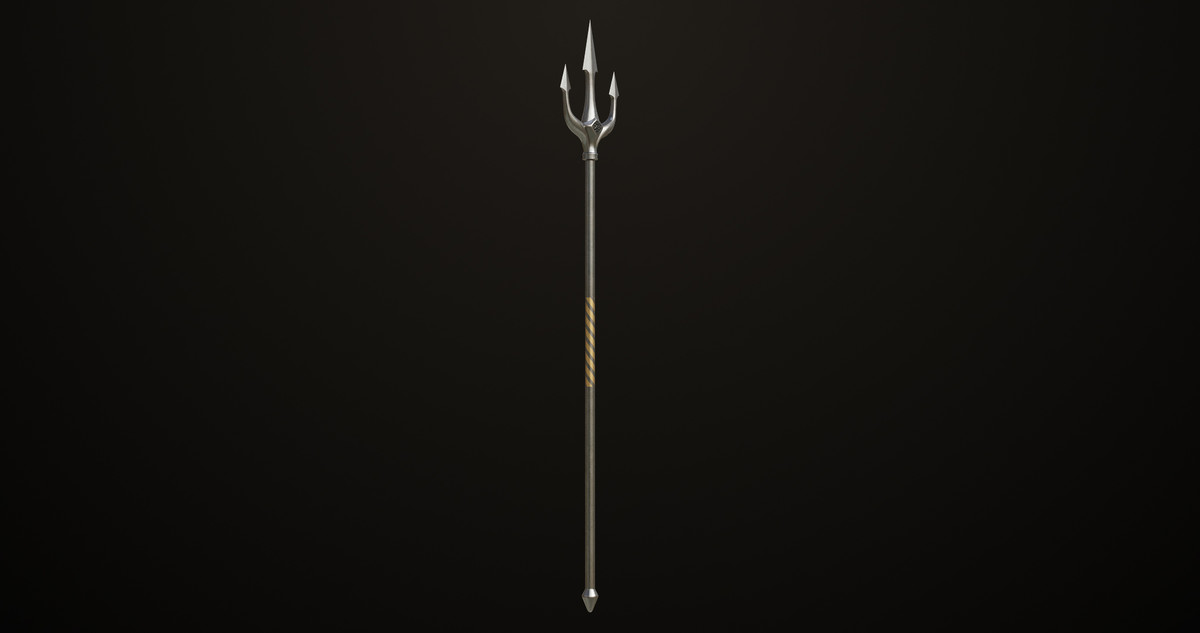 Medieval Trident 03 Silver URP HDRP Textures