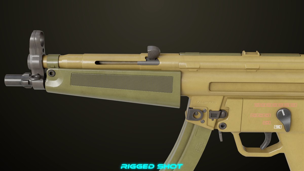 Two Machine Gun 15 Sandal Single Mat URP HDRP Textures