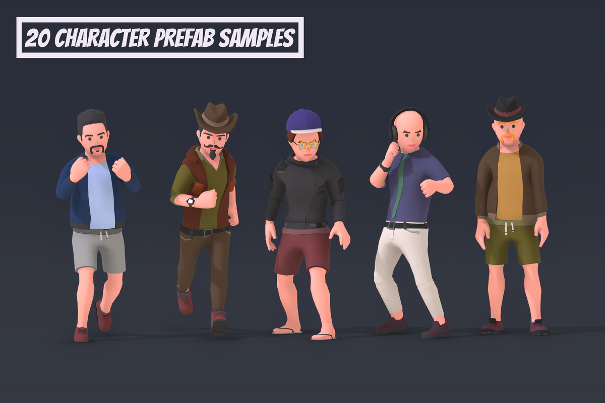 Customizable 3D City Characters Bundle