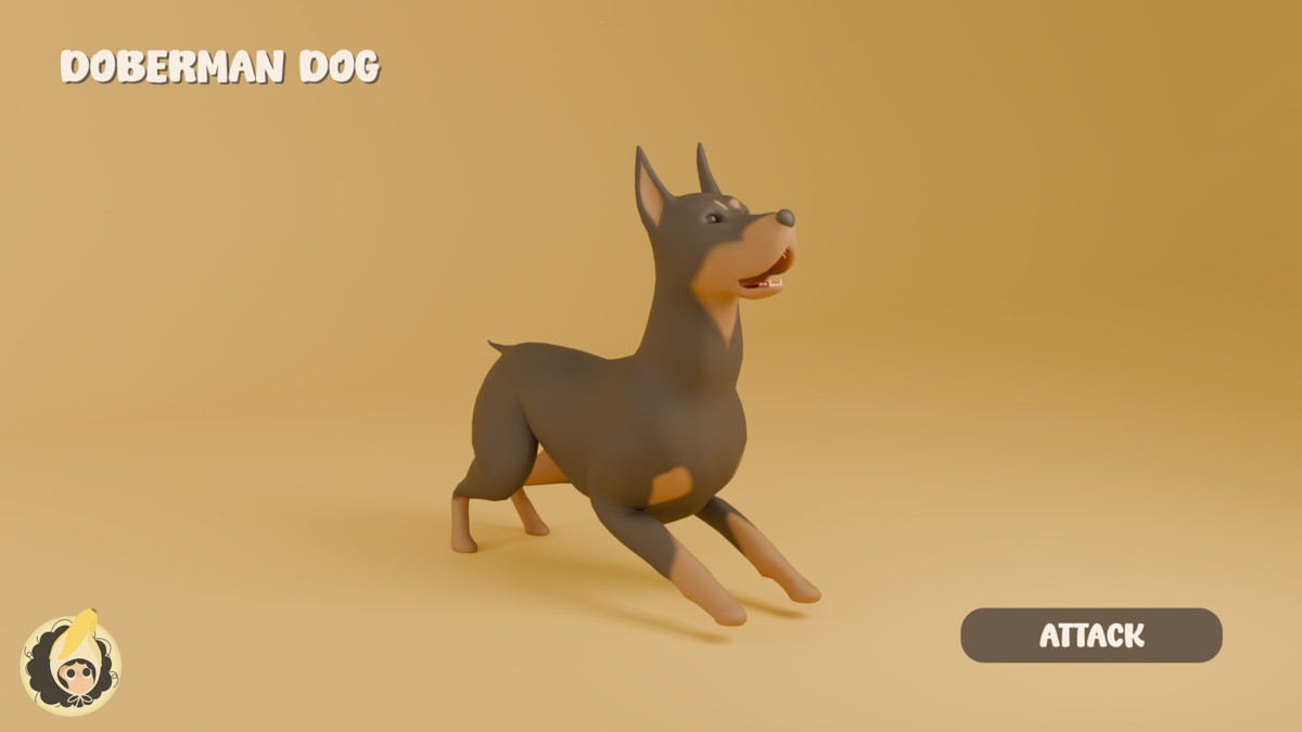 Animated Doberman Dog