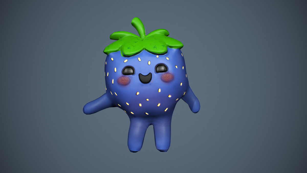 Strawberry Low poly
