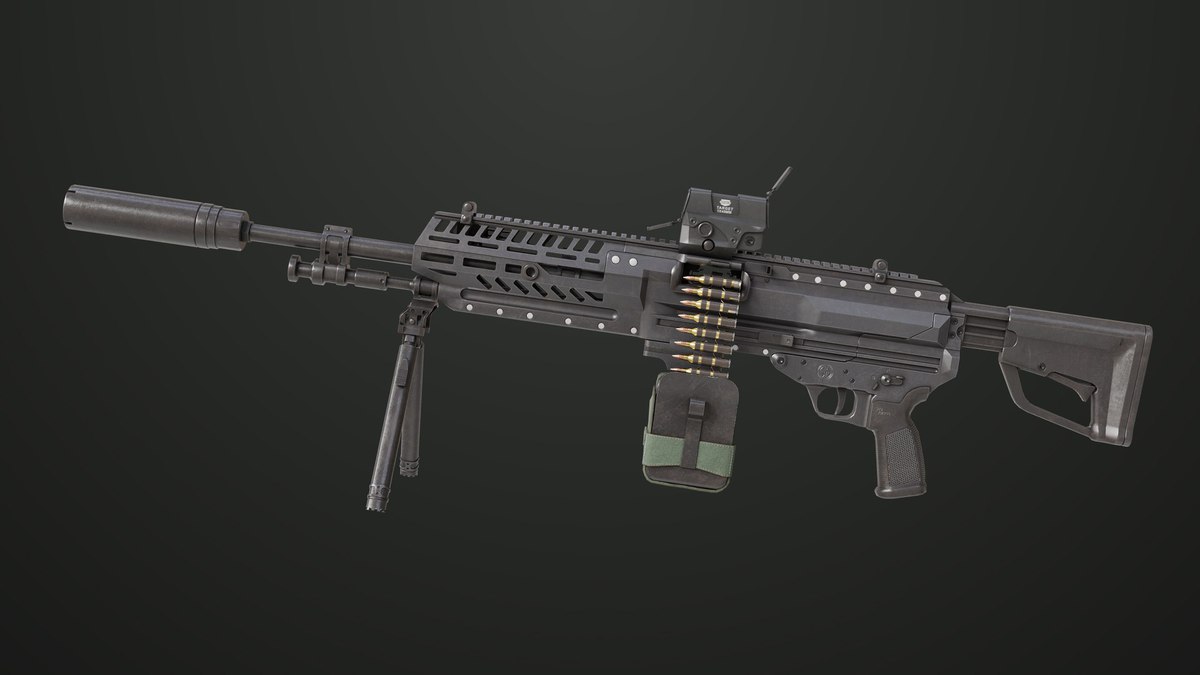 Machine Gun 14 Black URP HDRP Textures