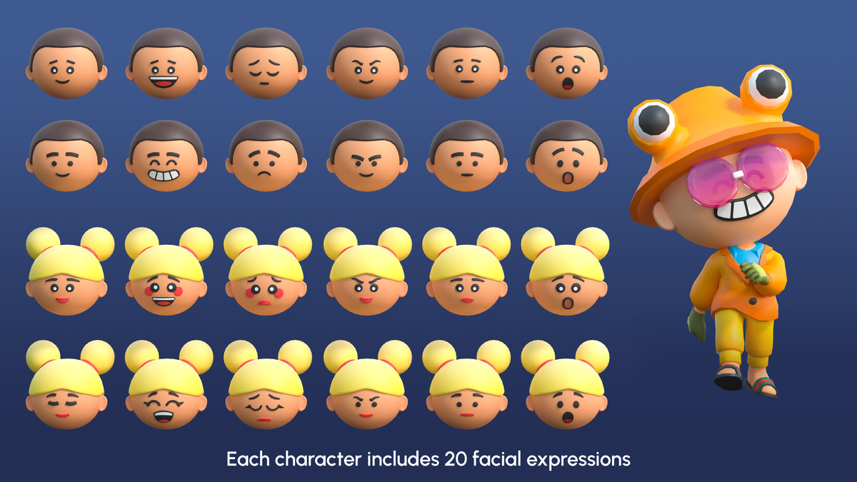 Cute Characters Mini - Low Poly Animated Pack