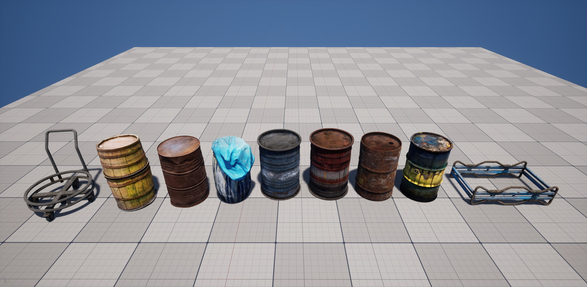 Barrels Drums Racks Volume one: photogrammetry custom LODs
