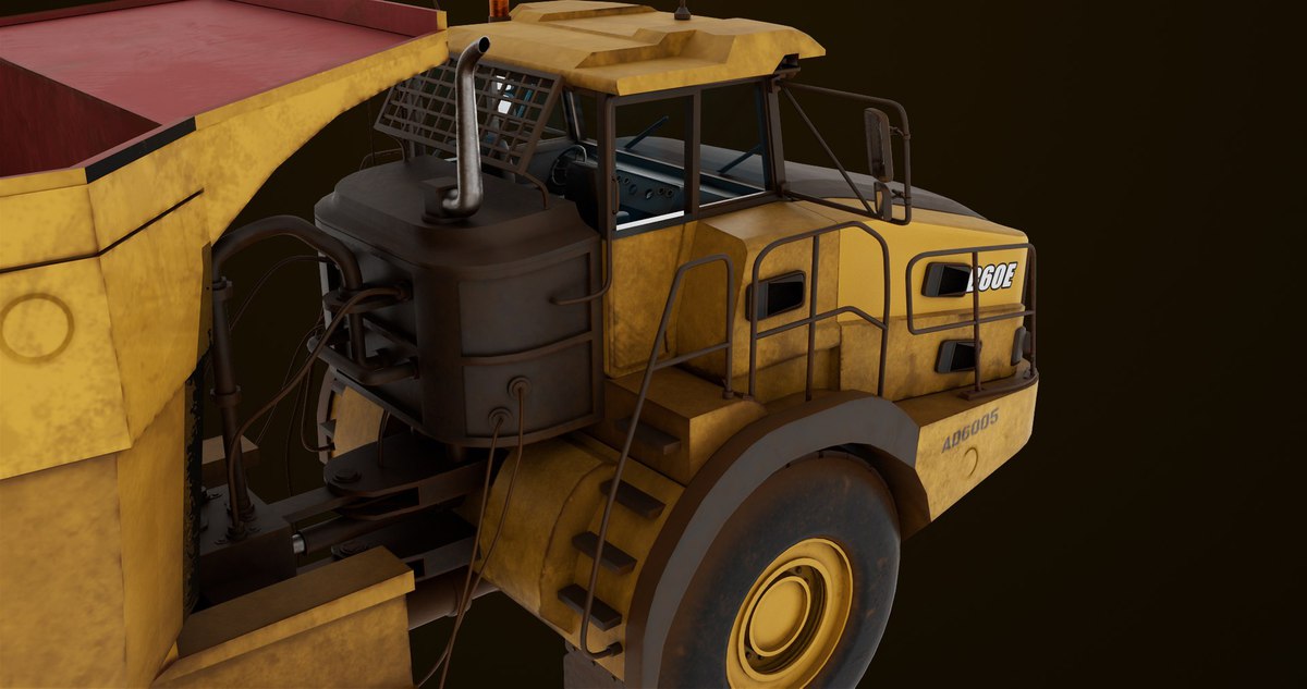 Articulated Dirty Mining Truck 03 URP HDRP Textures