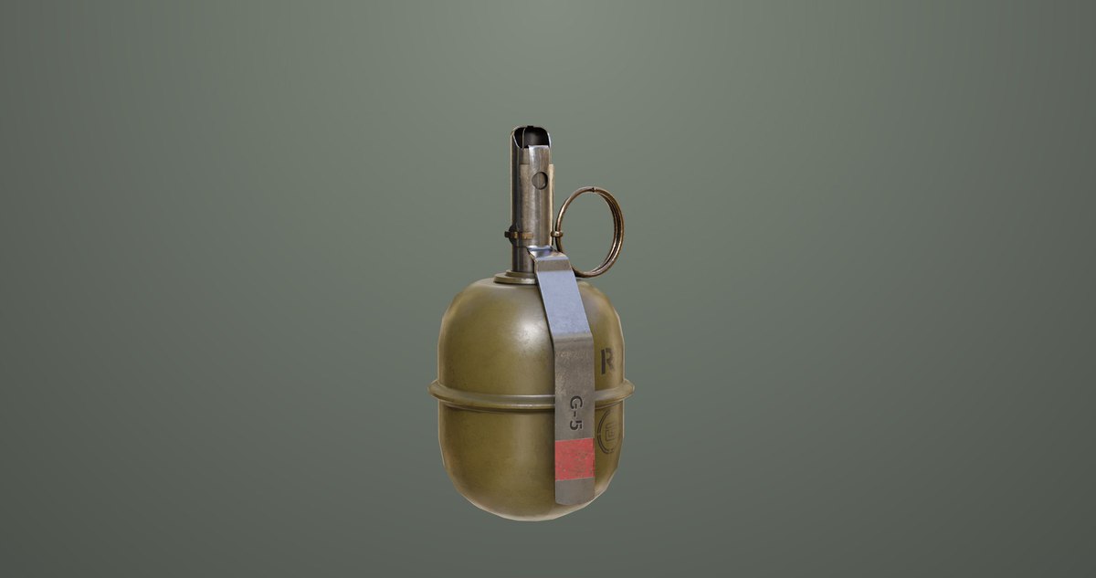 5 Fragmentation Grenades Single Mat URP HDRP Textures