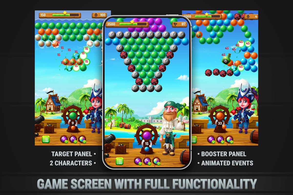 MK Bubble Shooter Kit • Pirate Pop Game Template