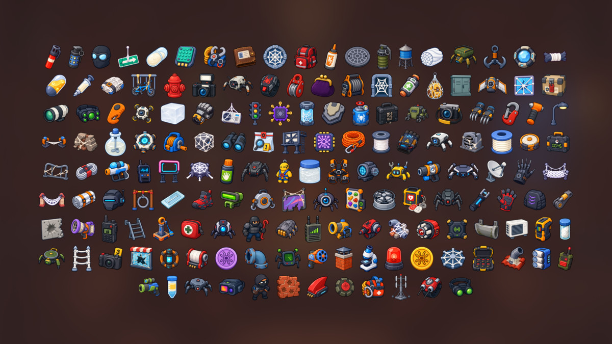 Superhero Gadgets Spy Forensics Urban Security Web Tools Icons Pack