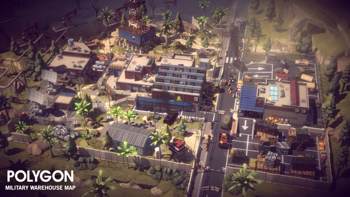 POLYGON - Military Warehouse Map by Synty