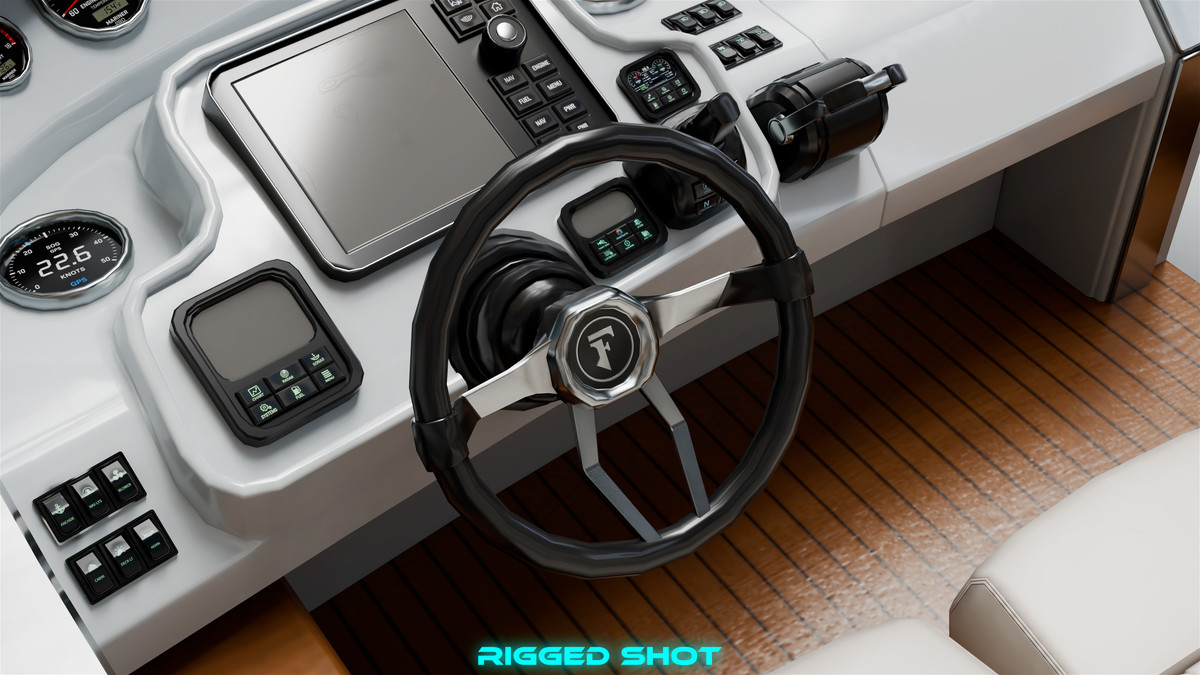 Yacht Boat 01 White with Interior HDR URP Textures