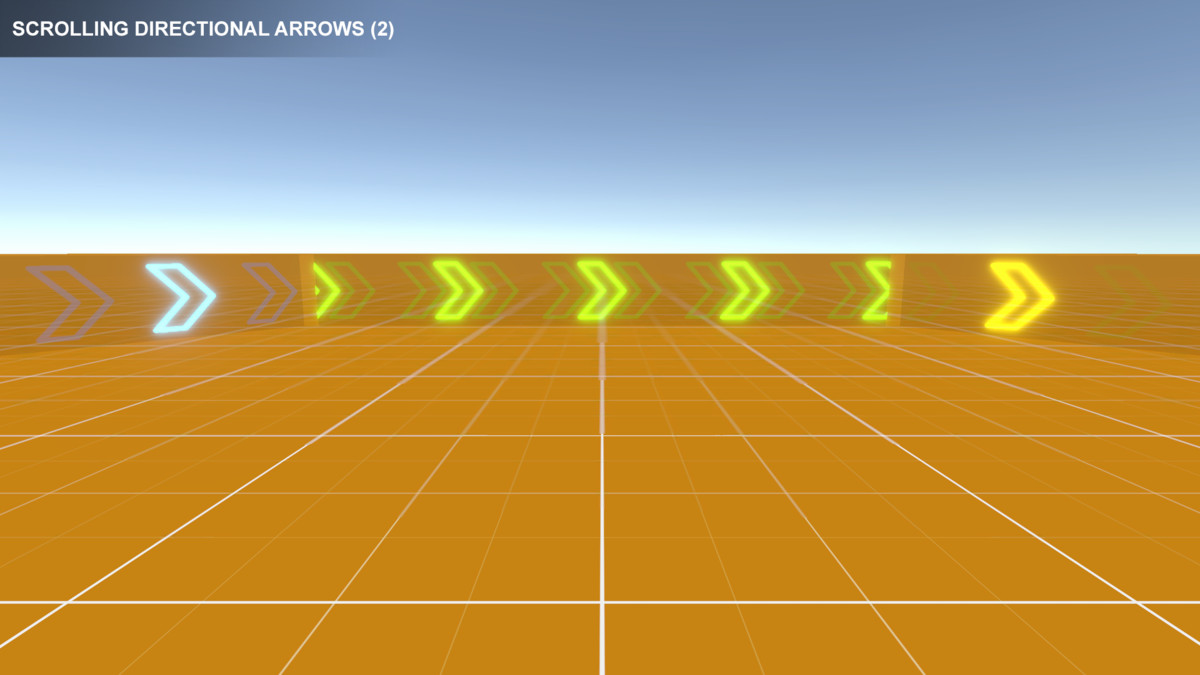 Track Guide Arrows Scrolling Directional Arrows: Neon Racing Guidance Arrows