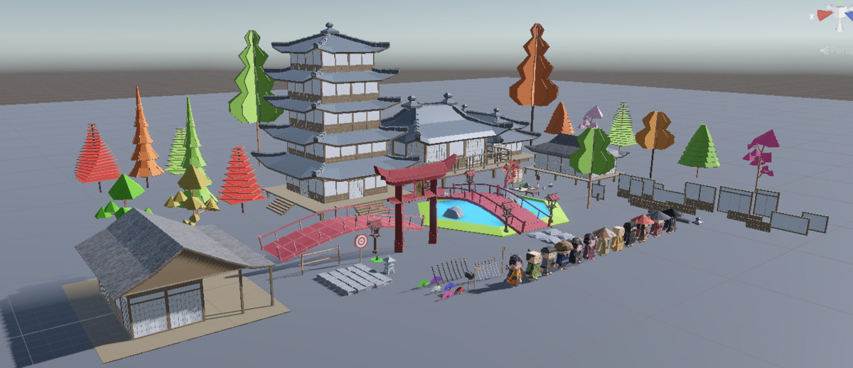 Samurai Realm : Chibi papercraft Japan feudal Asset pack