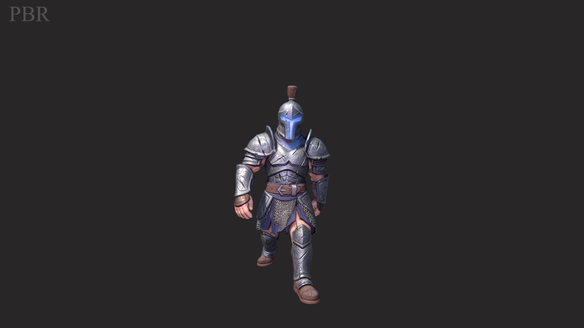 Stylized Silver Warrior - Humanoid Low Poly