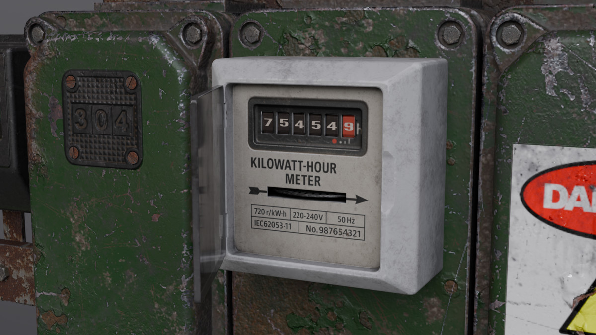 Industrial Power Control Panel – Game‑Ready