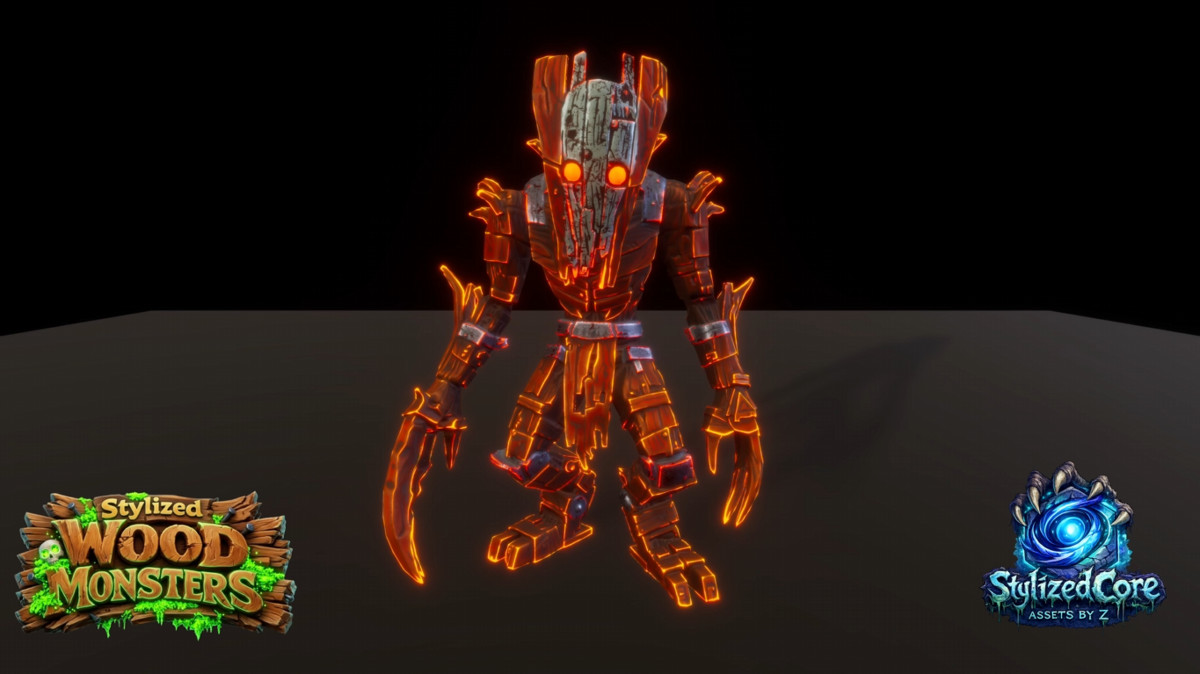 Wood Monsters Pack 1 – 4 Stylized Animated Creatures (LOD + Skins)