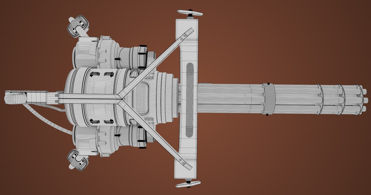 Minigun Machine Gun RED URP HDRP